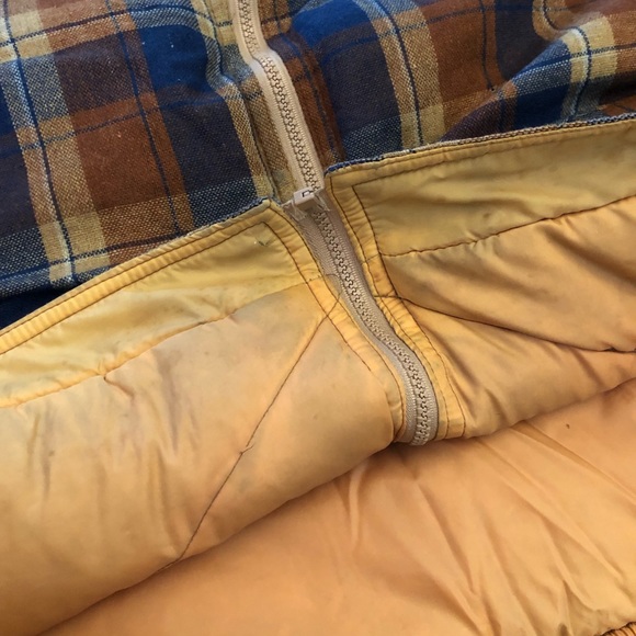 RARE Vintage 70s Plaid Wool Reversible Down Feather Puffer Vest Unisex - Picture 12 of 15